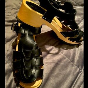 Swedish hasbeens black grudge sandals